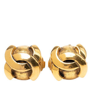Pre-Loved Chanel CC Gold Plated Round Clip On Earrings